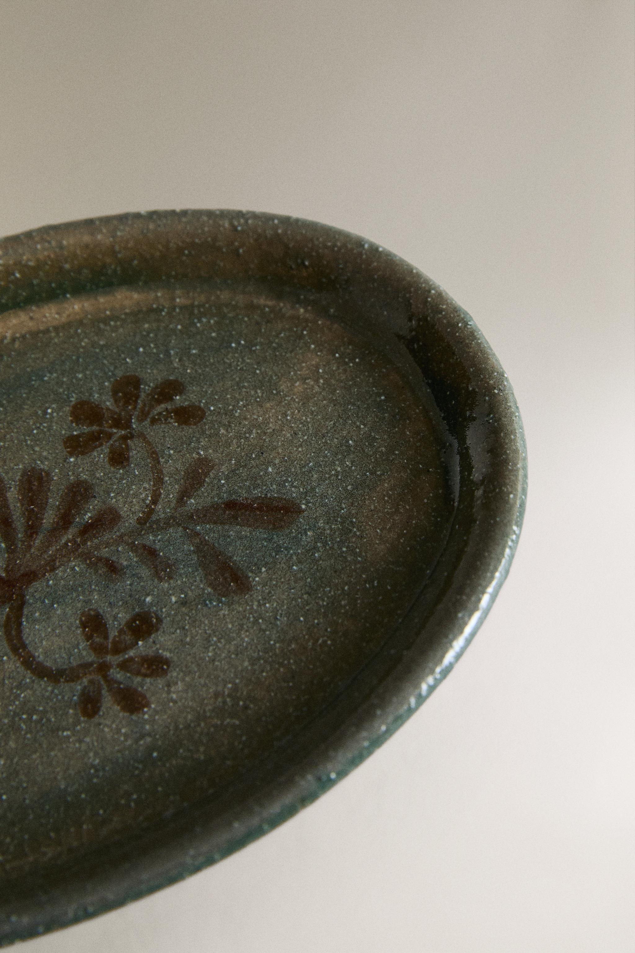 FLORAL CERAMIC BATHROOM SOAP DISH